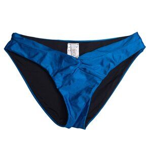 Becca Womens Bikini Bottoms Medium Blue Twist Front Lined Sample